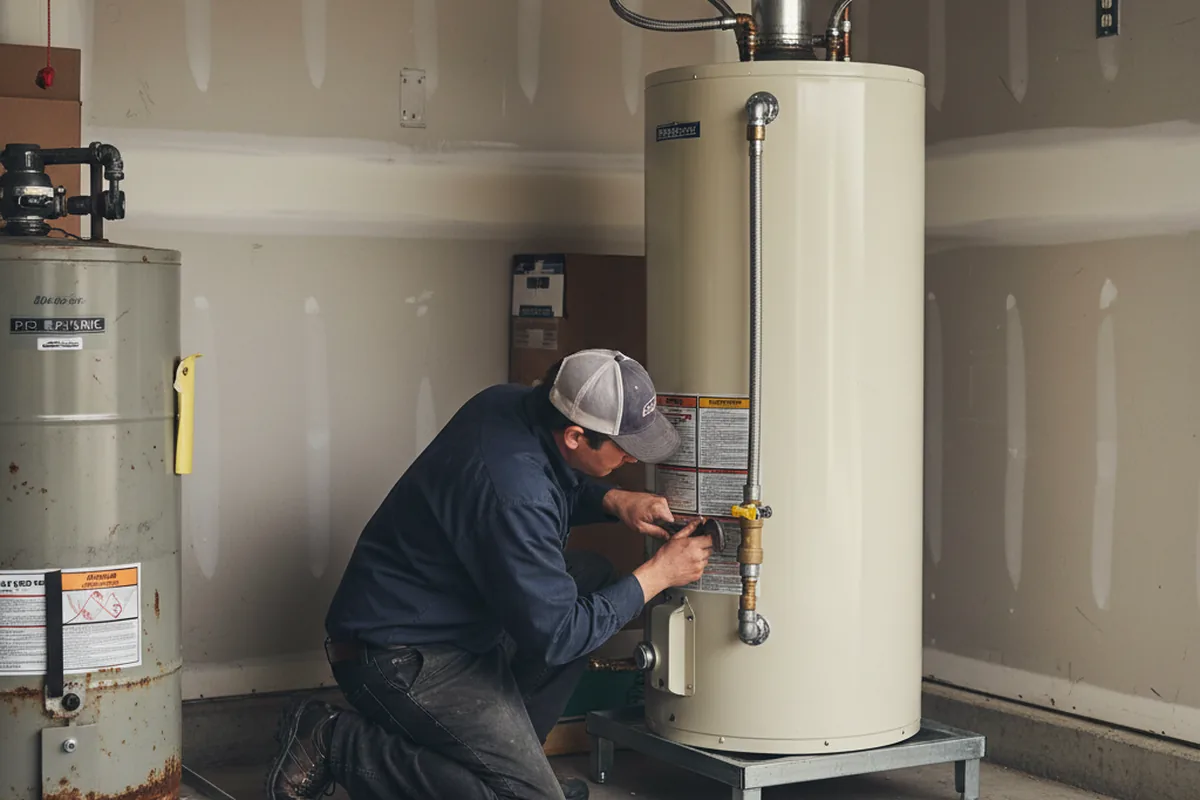 Water heater and shutoff valve replacement in Worthington